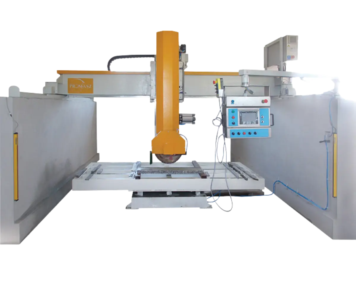 Piła jednosuportowa z panelem dotykowym/ Single blade rip saw for stone processing/ Пила односуппортная продольная для обработки камня PW1TK-14.0-600-TWIST